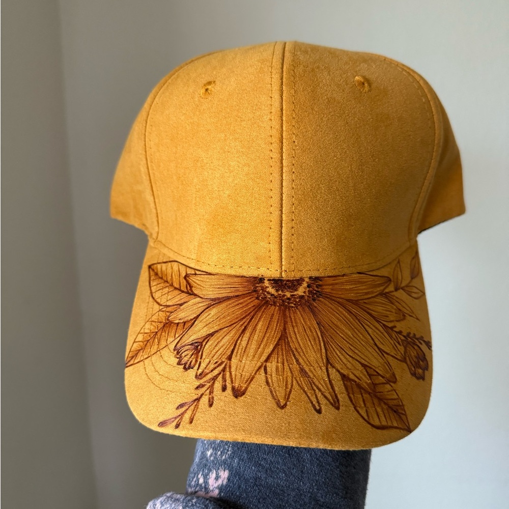 Yellow Floral Embroidered Cap